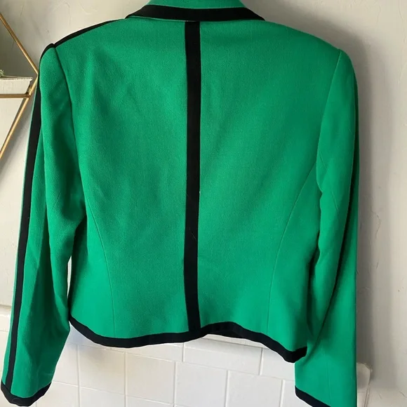 Vintage Carlisle Emerald and Black Women's Blazer - Picture 6 of 6